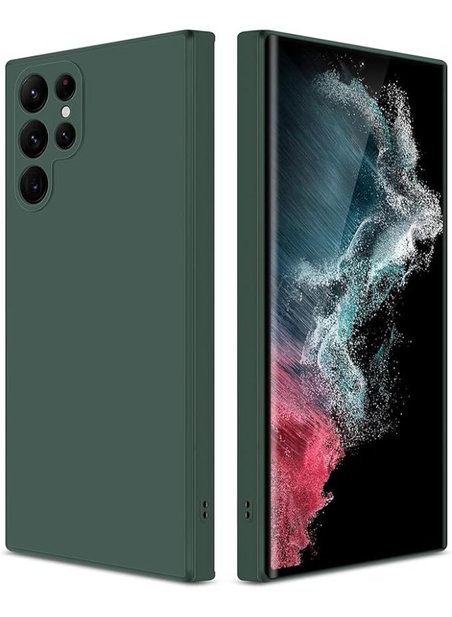 Case for Samsung Galaxy S22 Soft Silicone Gel Rubber Cover Shockproof Matte Finish Back Cover Inner Fabric Lining with Camera Protection Case for Samsung Galaxy S22 Ultra Green - Image 1