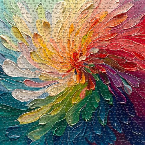 PICKFORU Impossible 1000Piece Rainbow Art Painting Puzzle Hard Challenge for Adults - Image 5