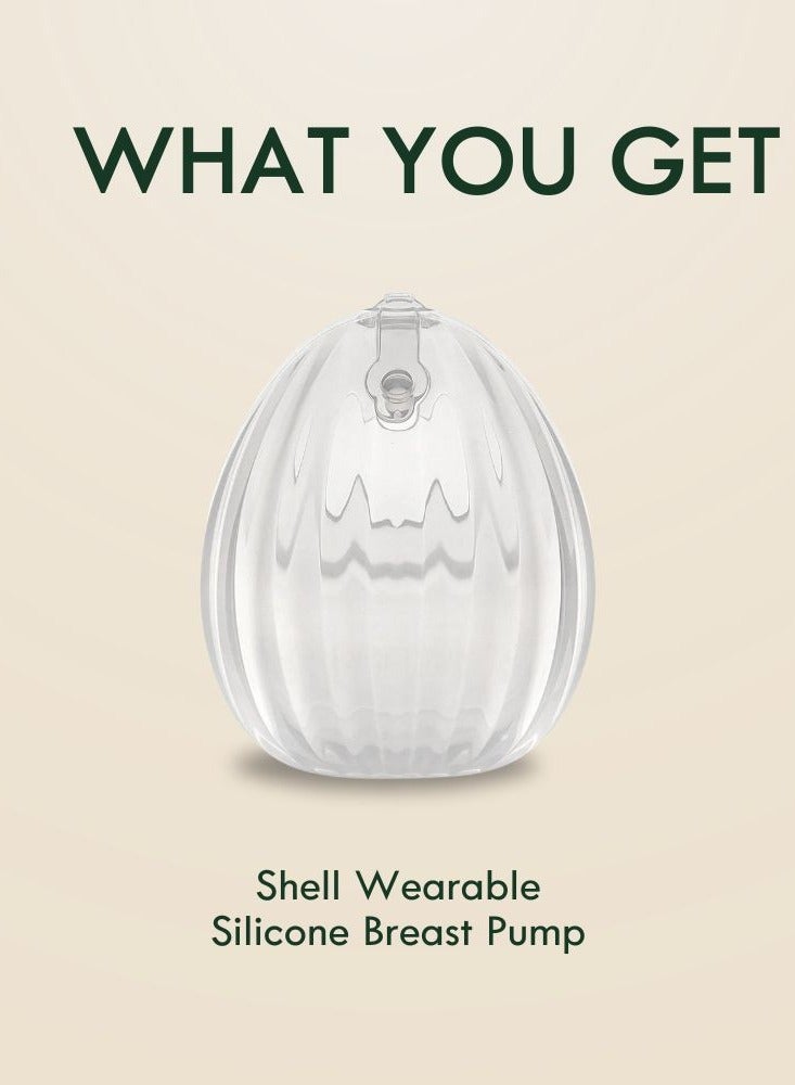 هاكا مضخة ثدي يدوية يمكن ارتداؤها بدون استخدام اليدين من هاكا شل - 2.5 أونصة (75 مل) | جامع الحليب مانع للتسرب ومحمول وسري | سيليكون طبي لسهولة الرضاعة الطبيعية (75 مل - 1 عبوة) - Image 2