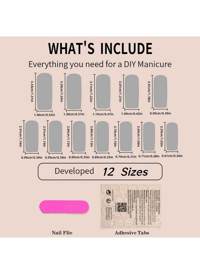 KRTBKR 24Pcs Black French Tip Press On Nails Long Coffin Fake Nails Nude Pink Designs Full Cover Artificial Acrylic Nails Glue On Nails Square False Nails Manicure Art Decorations For Women Girls Diy - Image 5