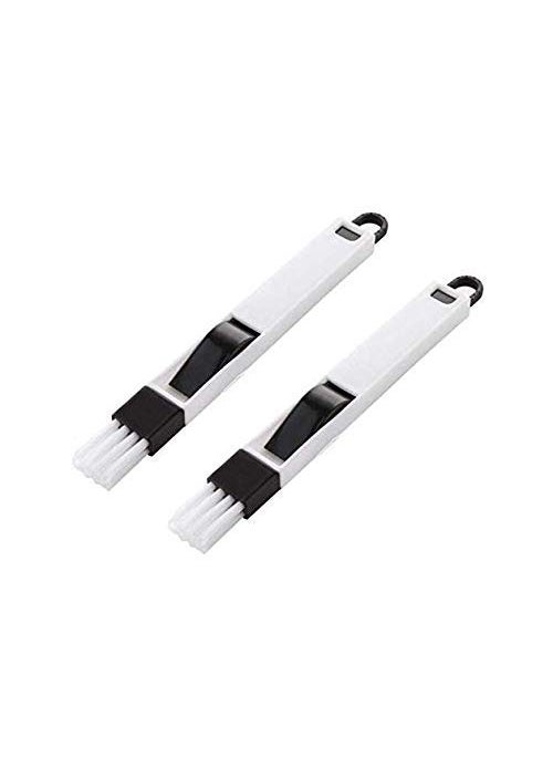 Techmahoday Techmahoday Plastic Corners Edges Dust Multipurpose Use Cleaning Brush for Window Frame Keyboard with Mini Dustpan Pack of 2 White 