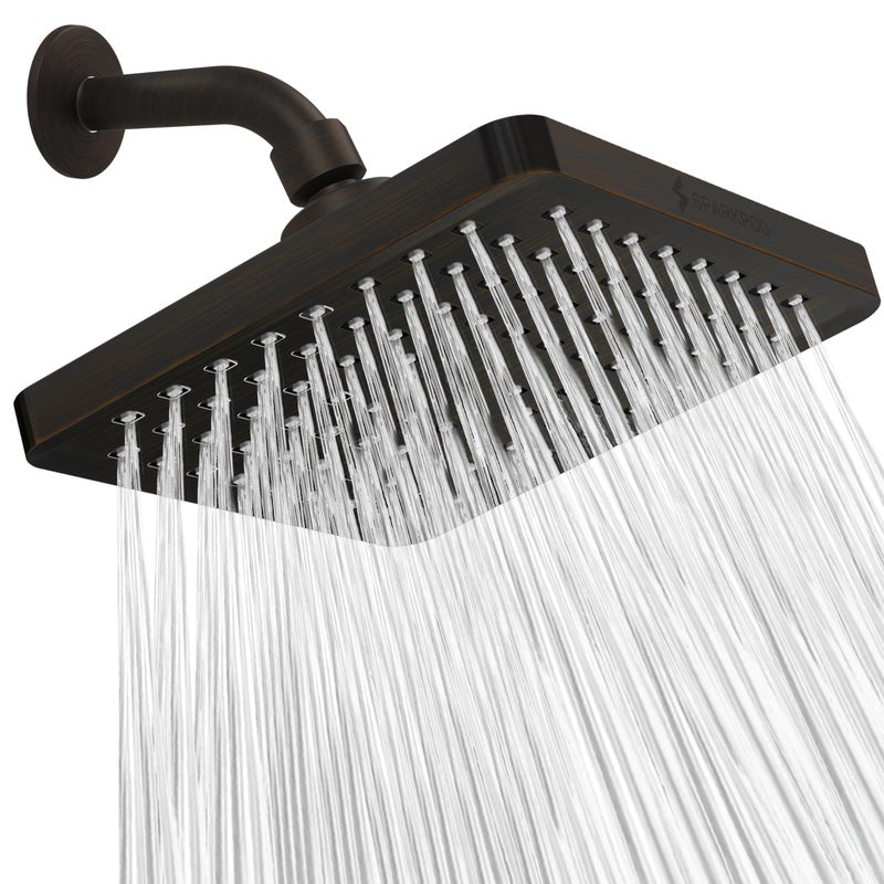 SparkPod Shower Head High Pressure Rain Premium Quality Luxury Design Easy Clean Adjustable Replacement for Your Bathroom Shower Heads Vintage Oil Rubbed Bronze 8 Inch Square - Image 2