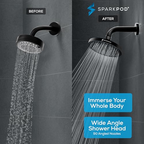 SparkPod Shower Head High Pressure Rain Premium Quality Luxury Design Easy Clean Adjustable Replacement for Your Bathroom Shower Heads Vintage Oil Rubbed Bronze 8 Inch Square - Image 3