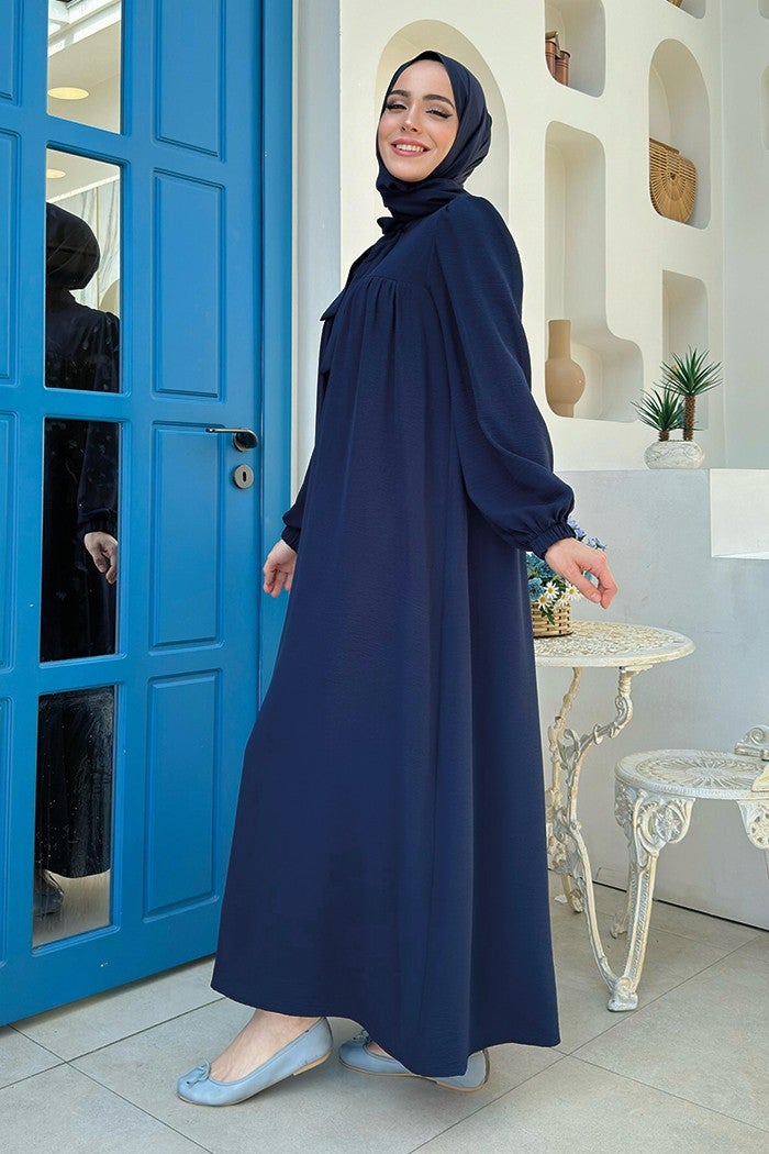 Bym Fashion Baby Mother Dress 3896 Navy Blue - Image 3