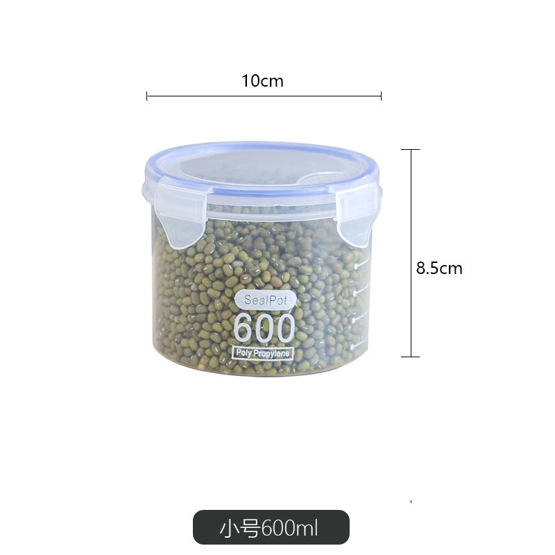 Large Sealed Transparent Plastic Sealed Jar Milk Powder Jar Food Jar Kitchen Grain Storage Box Storage Jar 600ml 