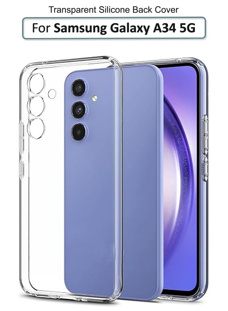 My Choice غطاء حماية خلفي من السيليكون الشفاف المرن الناعم لهاتف Samsung Galaxy A34 5G - شفاف - Image 1