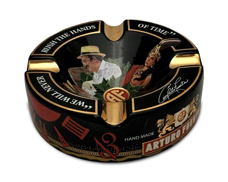 In-House Limited Edition Large 8.75" Arturo Fuente Porcelain Cigar Ashtray Black - Image 1