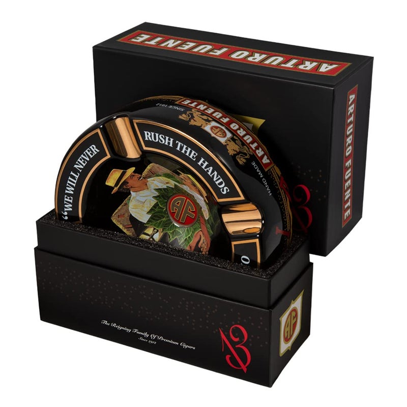 In-House Limited Edition Large 8.75" Arturo Fuente Porcelain Cigar Ashtray Black - Image 5