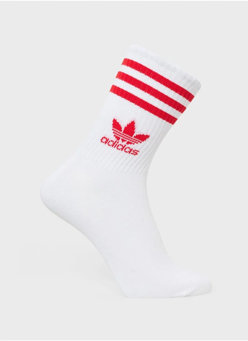 اديداس اوريجينالز 3 Pack 3 Stripe Crew Socks