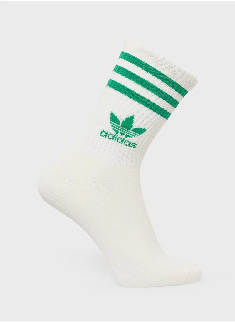 اديداس اوريجينالز 3 Pack 3 Stripe Crew Socks