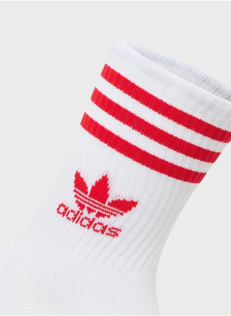 اديداس اوريجينالز 3 Pack 3 Stripe Crew Socks