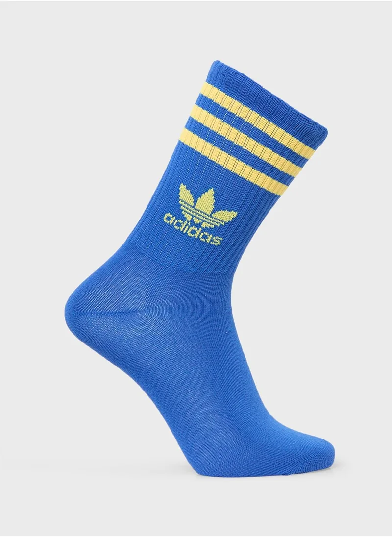 اديداس اوريجينالز 3 Pack 3 Stripe Crew Socks