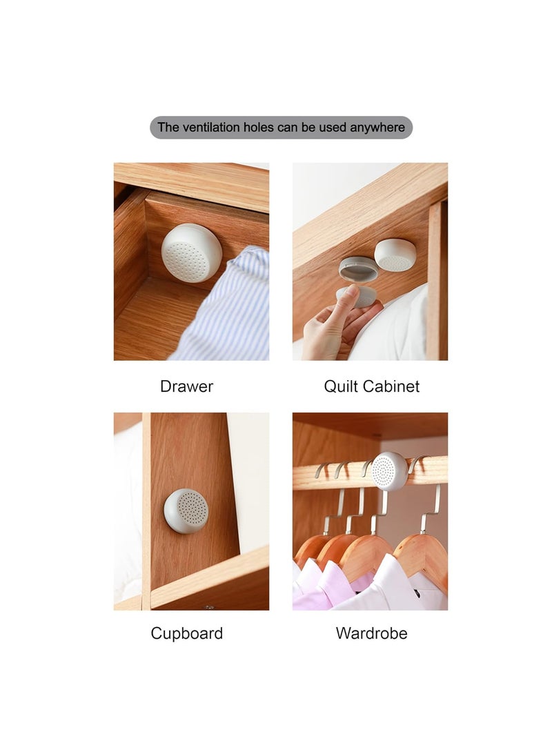 OLWICK OLWICK Camphor Ball Storage Box for Clothes Closet Lightweight Small Mothball Storage Box Filtering Odor Deodorizing Box Aromatherapy Box Pack of 4 White  - Image 4
