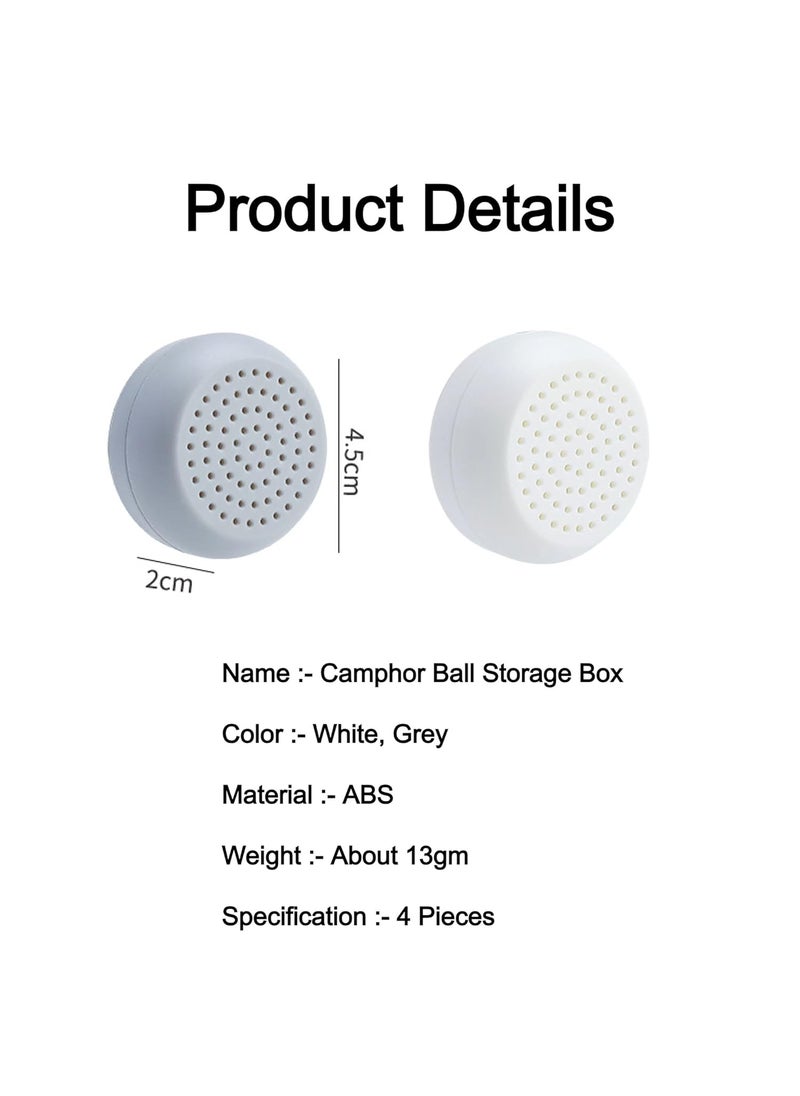 OLWICK OLWICK Camphor Ball Storage Box for Clothes Closet Lightweight Small Mothball Storage Box Filtering Odor Deodorizing Box Aromatherapy Box Pack of 4 White  - Image 3