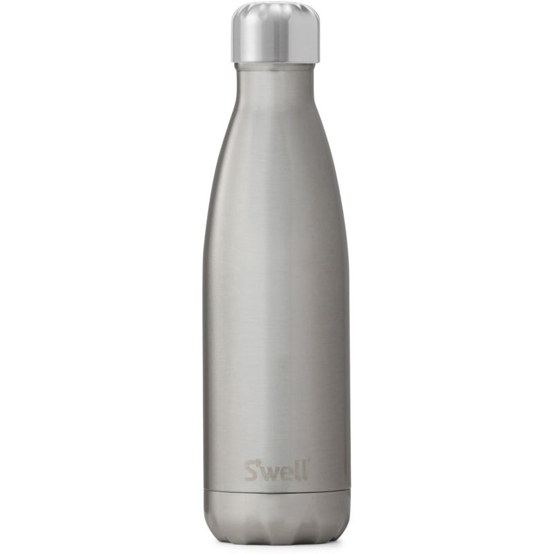 S'well Swell Stainless Steel Water Bottle  17 Fl Oz  Silver Lining  TripleLayered VacuumInsulated Containers Keeps Drinks Cold for 36 Hours and Hot for 18  BPAFree  Perfect for the Go 