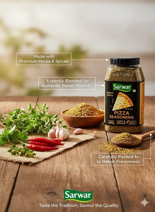 Sarwar Pizza Seasoning 450g Jar | Premium Italian Mixed Herbs & Spices | Aromatic Blend for Pizza, Pasta, Garlic Bread, Fries, Sandwiches & Salads | Tasty & Flavourful Sprinkle - Image 3