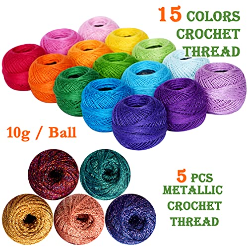 colored bird 20 Pack Crochet Thread Craft Yarn for Knitting and Crochet Perfect Beginner Kit - Image 4