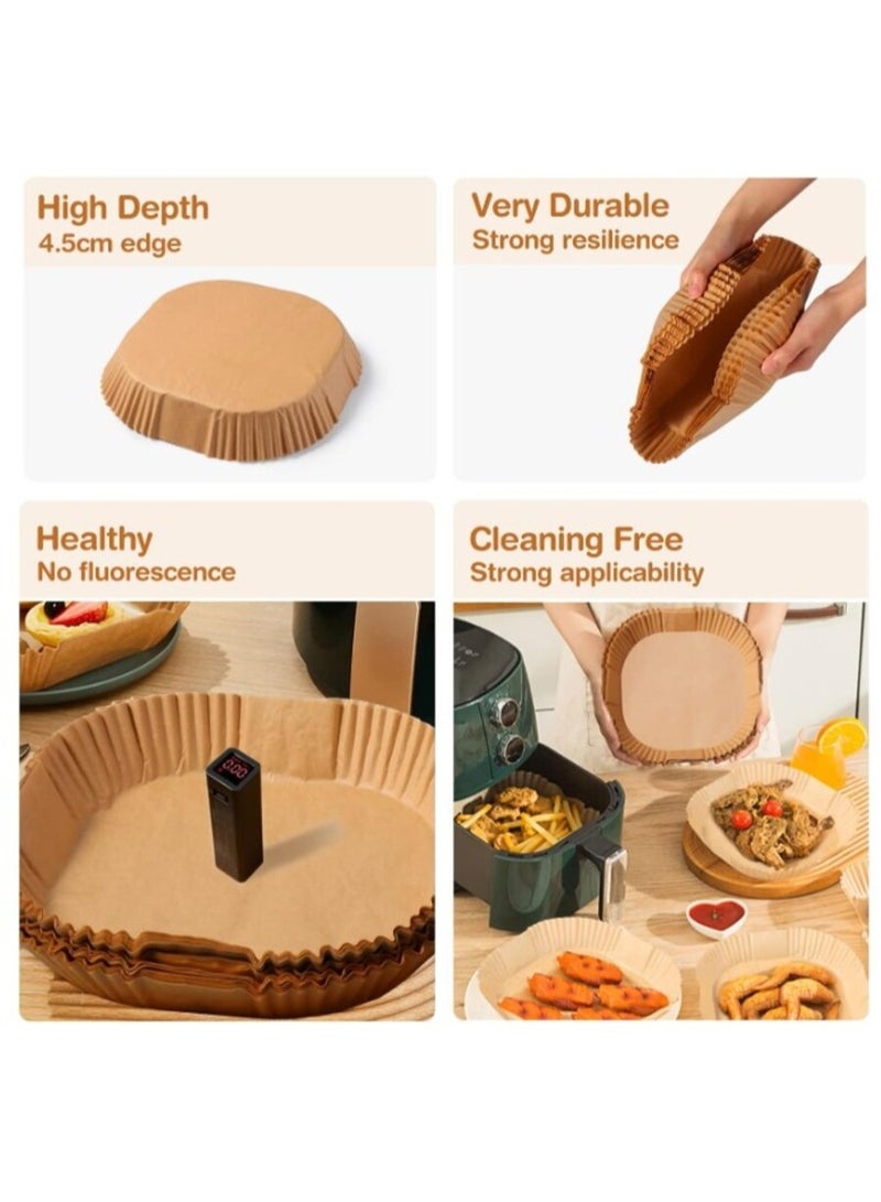 ورق اير فراير - اطباق ورق اير فراير قلي هوائي، 200 قطعة، ورق صحي غير لاصق للمقالي الكهربائية , شكل مربع , 20 سم , ورق زبد للخبز والتحميص والقلي في فرن الميكروويف - Image 3
