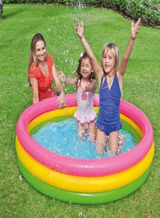 Glan Kid's Inflatable Baby Bath Tub Pool 2ft, 3-4 Years Rainbow Tub for Kids (Multicolour) - Image 1