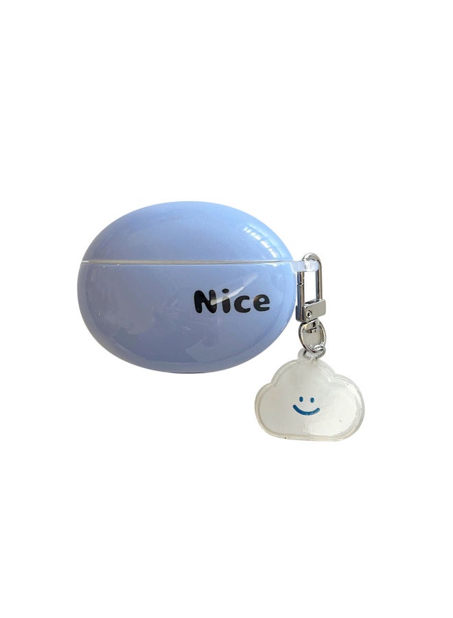 For HuaweiFreebuds5 Wireless Bluetooth Headset Cartoon Creative Freeclip/6i Soft Case Pendant-Color:Silicone Soft Shell + Pendant-blue Nice-Model:Universal For HuaweiFreebuds Pro3/pro4 (protective Case)