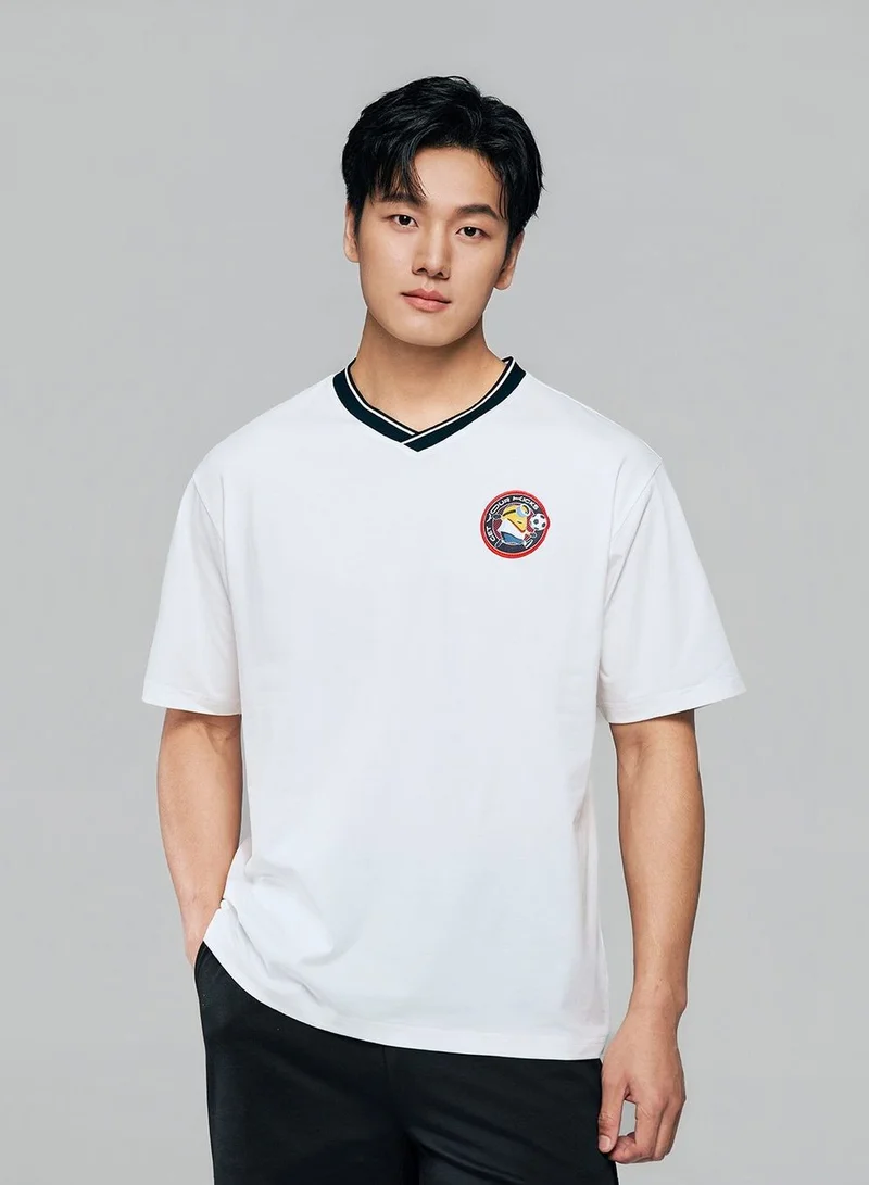 GIORDANO Men Relaxed Fit Minions V-Neck World Cup Tee