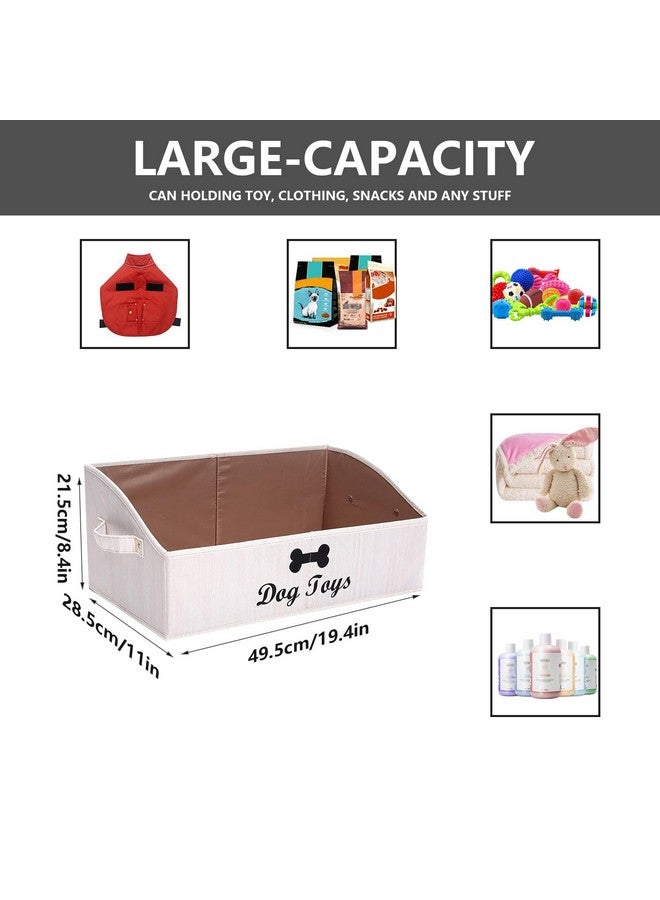 Morezi Linen-Cotton Blend Dog Toy Basket and Dog Toy Box, Dog Toy Basket Storage - Perfect for organizing pet Toys, Blankets, leashes, chew Toys - Beige - Dog - Image 3