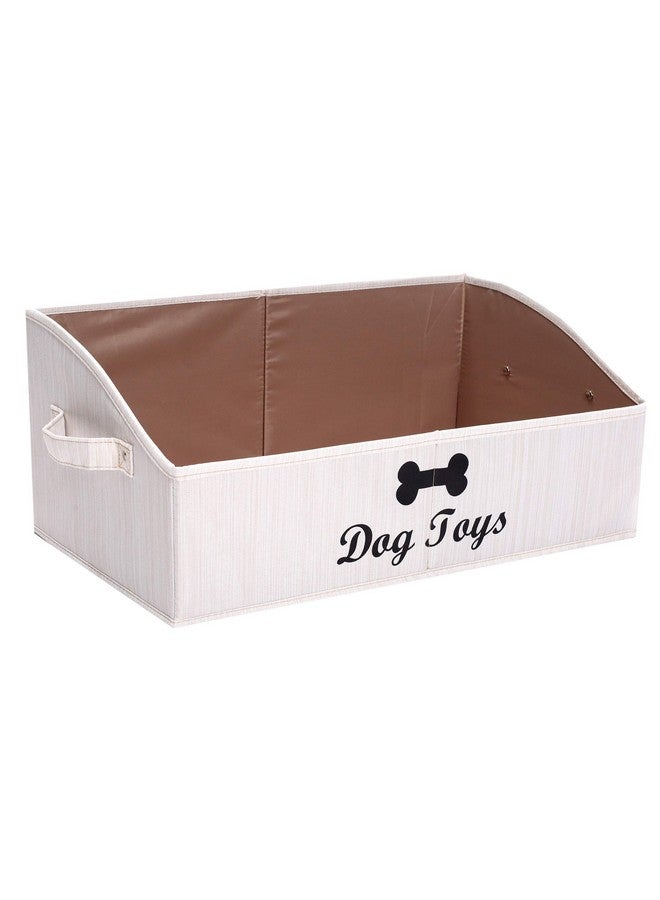 Morezi Linen-Cotton Blend Dog Toy Basket and Dog Toy Box, Dog Toy Basket Storage - Perfect for organizing pet Toys, Blankets, leashes, chew Toys - Beige - Dog - Image 1