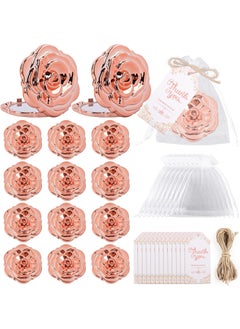 Framendino Framendino, 20 Set Rose Compact Mirror Bulk Wedding Party Favors Including Portable Mini Shape Mirrors Thank You Tag White Organza Bag and Jute Twine for Bridal Shower Souvenirs 