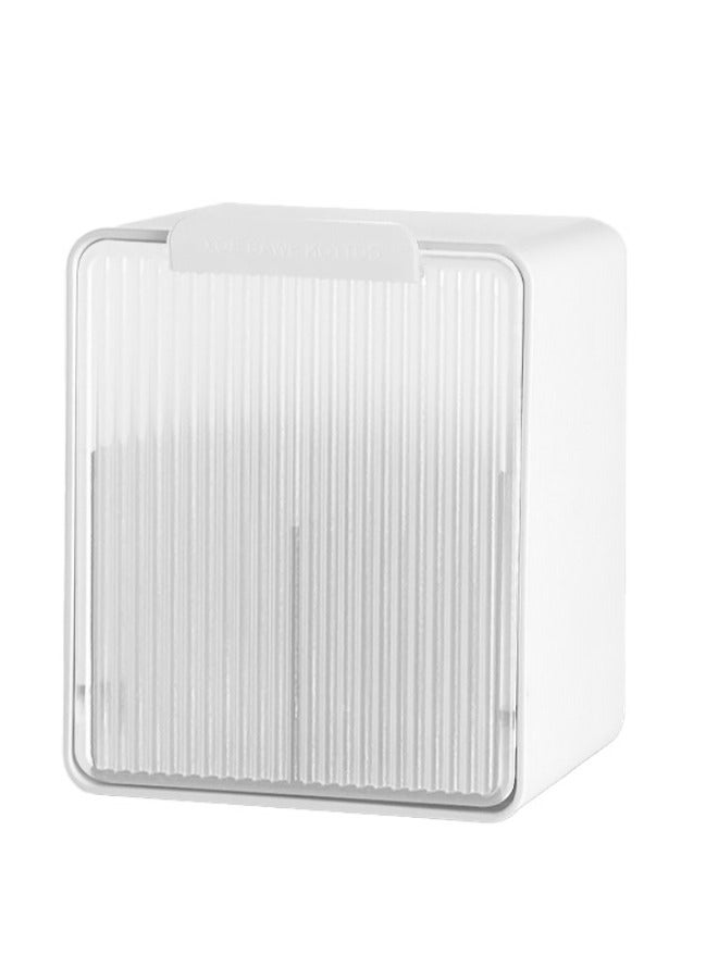 Wall-Mounted Storage Box with Partitions, Bathroom Makeup Organizer for Cotton Swabs, Cosmetics, Hairpins, and Dental Floss  - Image 1