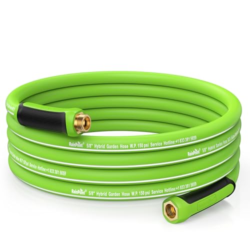 RAINPOINT Garden Hose 25ft - Flexible Heavy Duty Water Hose with Swivel Handle - lightweight, Hybrid Rubber, 5/8", Male to Female - Image 1