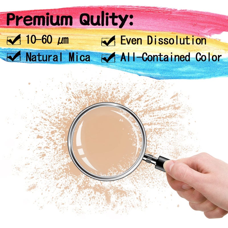 LightStone Mica Powder - 60g Mica Powder for Epoxy Resin - Pearl Pigment Powder Dye for Resin/Eye Shadow/Soap Making/Nails/Bath Bombs etc. (Champagne Gold) - Image 2