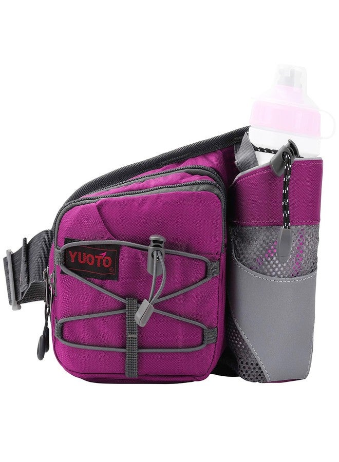 YUOTO Outdoor Fanny Pack with Water Bottle Holder for Walking Hiking Hydration Belt Waist Bag - Image 1