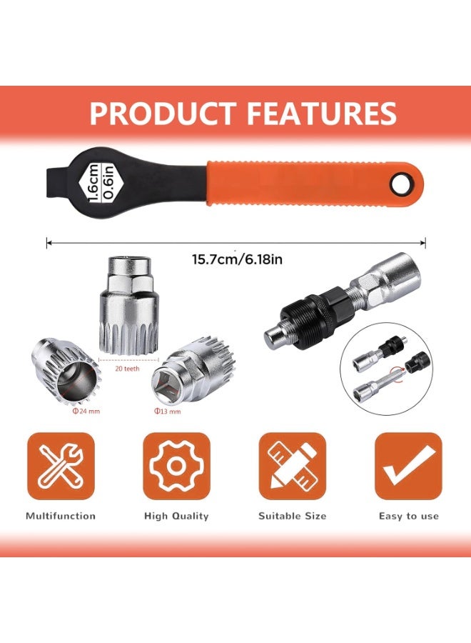 Soofam مجموعة أدوات استخراج كرنك الدراجة، أداة استخراج الكرنك، مزيل القاعدة السفلية مع مفتاح ربط 16 مم، أداة إزالة الكاسيت للدراجات الجبلية، الدراجة الجبلية، الدراجة الهوائية، إزالة مجموعة الكرنك ذات الخيوط المربعة - Image 3