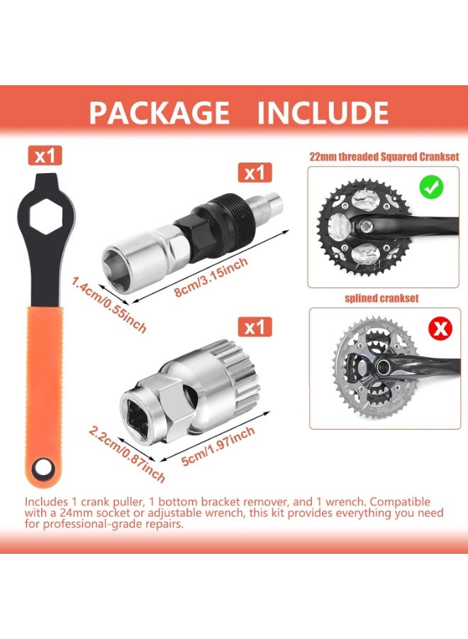 Soofam مجموعة أدوات استخراج كرنك الدراجة، أداة استخراج الكرنك، مزيل القاعدة السفلية مع مفتاح ربط 16 مم، أداة إزالة الكاسيت للدراجات الجبلية، الدراجة الجبلية، الدراجة الهوائية، إزالة مجموعة الكرنك ذات الخيوط المربعة - Image 2