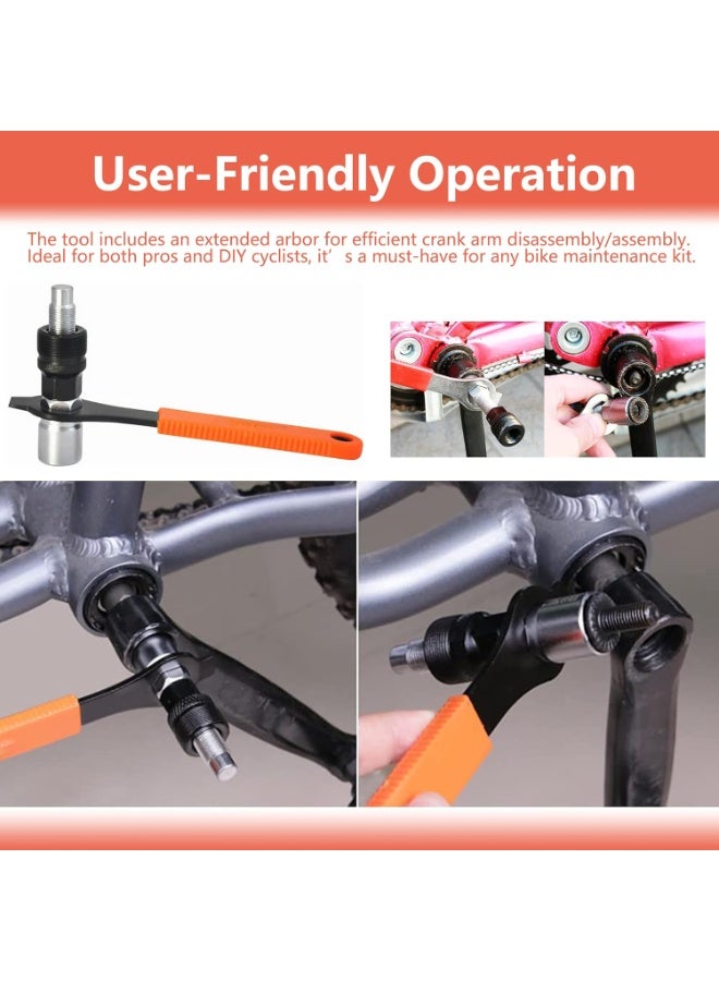 Soofam مجموعة أدوات استخراج كرنك الدراجة، أداة استخراج الكرنك، مزيل القاعدة السفلية مع مفتاح ربط 16 مم، أداة إزالة الكاسيت للدراجات الجبلية، الدراجة الجبلية، الدراجة الهوائية، إزالة مجموعة الكرنك ذات الخيوط المربعة - Image 5