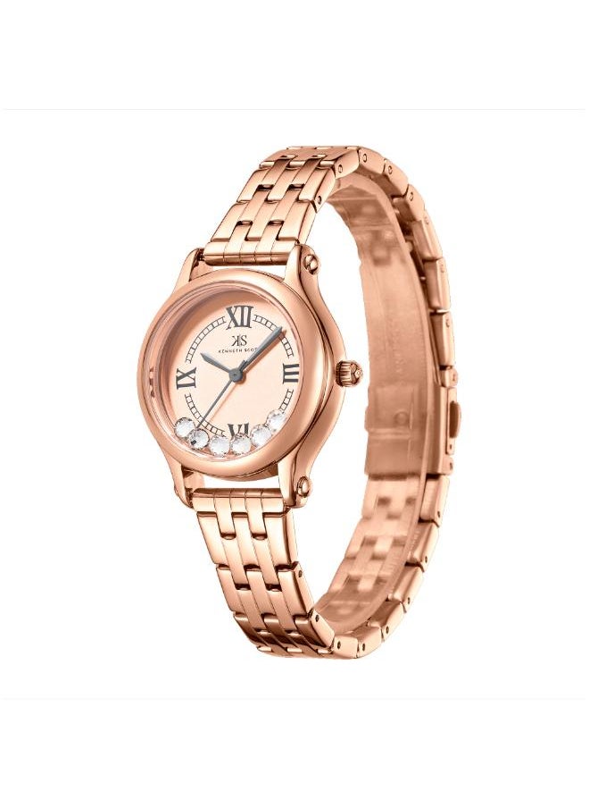 KENNETH SCOTT Women's Analog Display Watch With Rose gold Stainless Steel Strap - K25510-RBKK  - Image 2