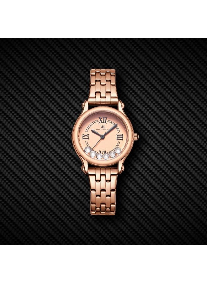 KENNETH SCOTT Women's Analog Display Watch With Rose gold Stainless Steel Strap - K25510-RBKK  - Image 4