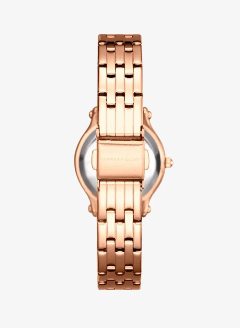 Kenneth Scott Rose gold Women's Stainless Steel Analog Watch K25510-RBKK - 30 mm for Women | Best Price UAE