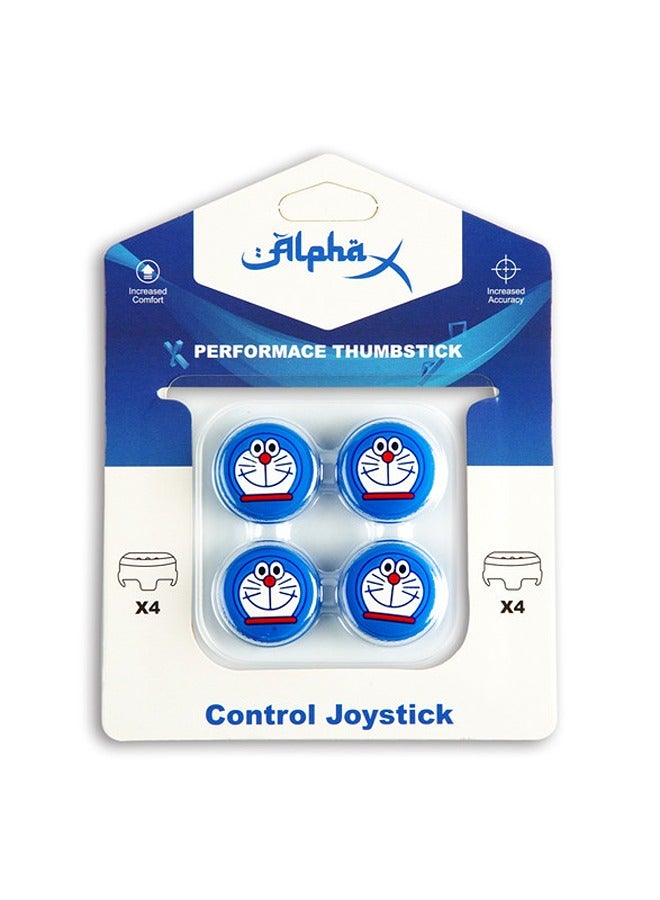 Alpha X 4-Piece Performance Thumbstick Grip Dorimon Theme Set for PS4/PS5 Controllers - Image 1