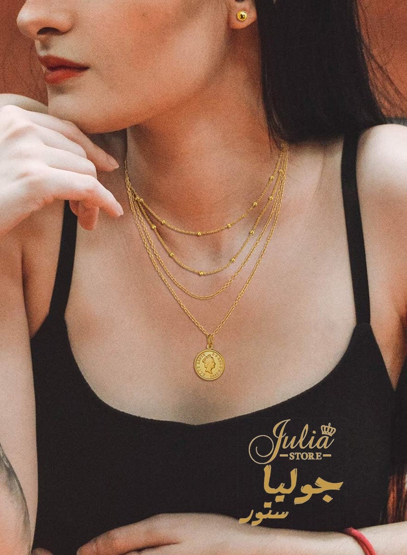 Julia Store 18K Gold Plated 316L Stainless Steel Chain Necklaces 2MM Rolo Cable Necklace, Hypoallergenic Chains for Pendant By Julia Store  - Image 2