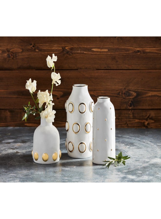 مد باي مزهريات سيراميك ذهبية من مود باي، متوسطة الحجم، 7 1/2 بوصة × 3 1/2 بوصة قطرًا - Image 2