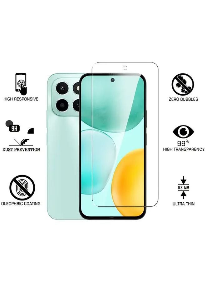Honor X6C Screen Protector Tempered Glass Camera Lens Film Carbon Fiber Back Film - Image 3
