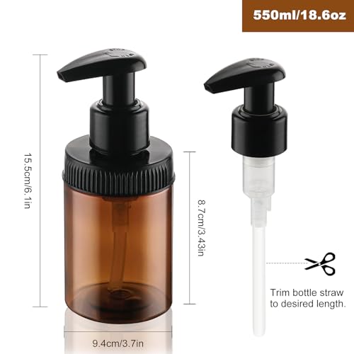 Cosywell Plastic Pump Bottle Dispenser 4oz120ml 4 Pack Shampoo Bottles Lotion Dispenser Wide Mouth Jar Style Empty Refillable Bathroom Shower Containers for Shampoo Conditioner Body WashBrown - Image 3