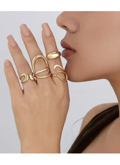 Goolsky Chic Liquid Lava Open Ring Set For Women - Vintage & Minimalist Style, Alloy, Perfect Gift For Friends, Fashionable Party Accessory  - Image 2