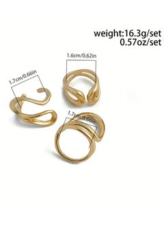 Goolsky Chic Liquid Lava Open Ring Set For Women - Vintage & Minimalist Style, Alloy, Perfect Gift For Friends, Fashionable Party Accessory  - Image 3