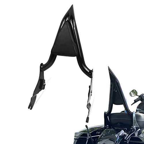 Fjpacemt Black Sissy Bar, Detachable Passenger Backrest Rear Pad Compatible for Harley Touring Models 2009-2023 2024 Road King Ultra CVO Limited Street Glide Road Glide Electra Glide [22 Inches] - Image 1
