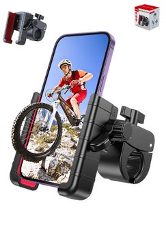 Bike Phone Mount Holder, Motorcycle Phone Mount for Electric Scooter, Mountain, Dirt Bike and Motorcycle - 360° Rotate Suitable for iPhone & Android Smartphones from 4.5-7.0 inches