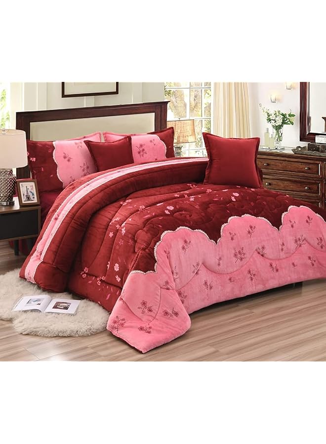 erorex Soft Warm And Fluffy Winter Velvet Fur Comforter Set Single Size 180 - Image 1