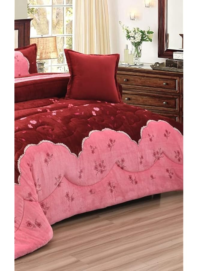 erorex Soft Warm And Fluffy Winter Velvet Fur Comforter Set Single Size 180 - Image 3