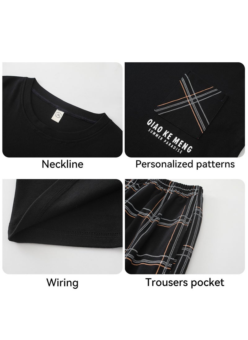 3-Piece Men's Pajamas Set, Skin-friendly Cotton Home Wear Set, Lattice Simple Robe, Long Cotton Sleepwear Suit, Soft Men Pyjamas Set, Loose Skin Friendly Loungewear, Black - pzsku/ZF788D148A0539366B93AZ/45/_/1706071023/2068004f-79c0-4cc8-ba85-88ccb85c072d